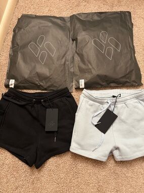 Allwear Organic 3" Sweat Shorts — Natural Black & Light Gray